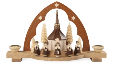 Müller Seiffen Schwibbogen Kurrende Spitzbogen, natur